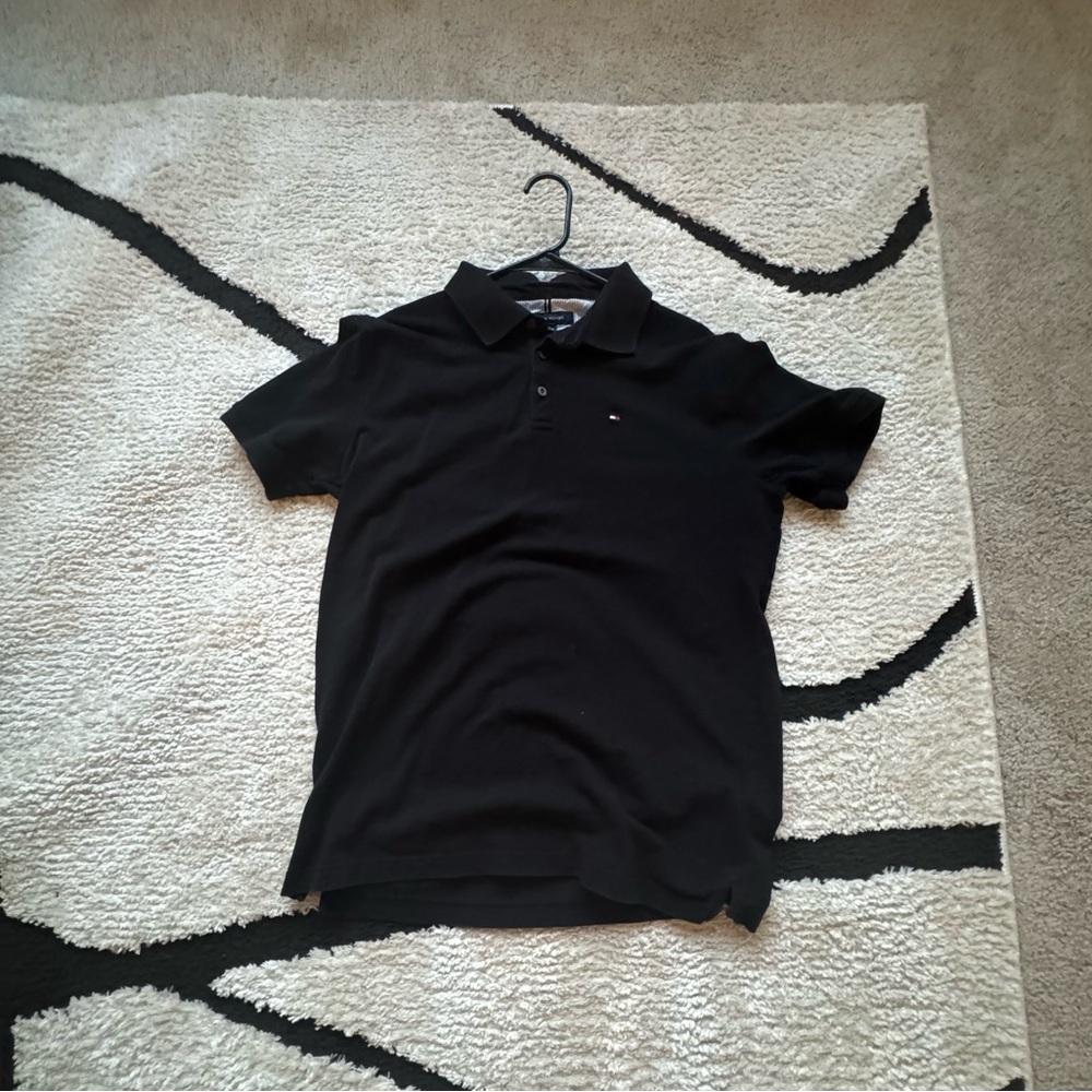 Tommy Hilfiger Black Polo Shirt Classic Design